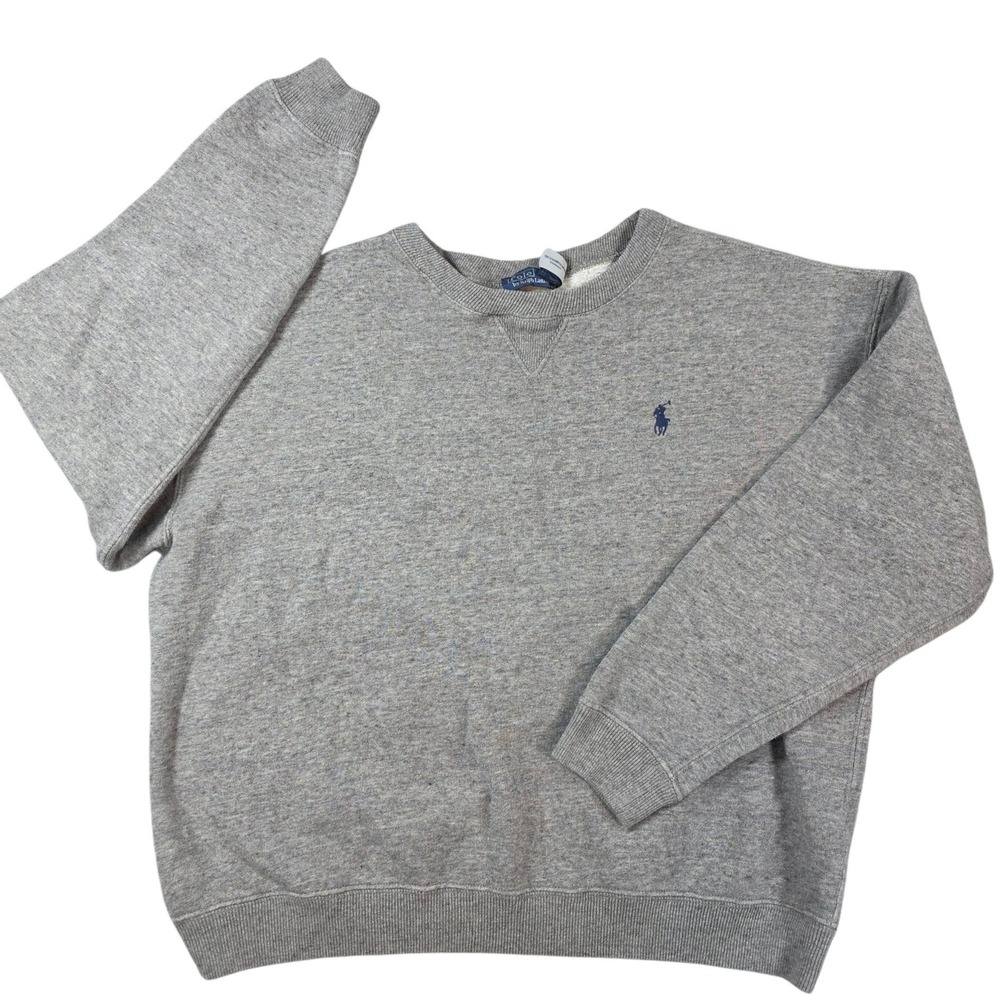 Polo Ralph Lauren Embroidered Pony Crewneck Sweatshirt Grey Med Womens Pullover